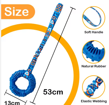 Bungee Handle Durable Fetch Tug Of-War Dog Toy with Rubber Ring Interactive Dog Tug Toys for Training Small Medium Large Dogs
