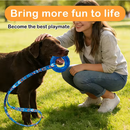 Bungee Handle Durable Fetch Tug Of-War Dog Toy with Rubber Ring Interactive Dog Tug Toys for Training Small Medium Large Dogs