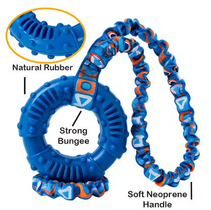 Durable Dog Chew Toy Natural Rubber Ring Textured Wear Bite Resistant Interactive Play for Medium Large Breeds