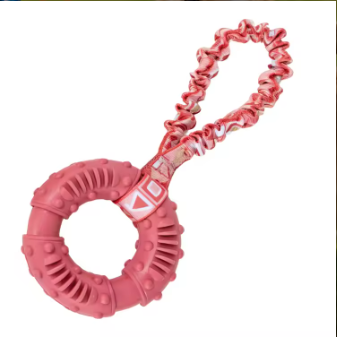 Durable Dog Chew Toy Natural Rubber Ring Textured Wear Bite Resistant Interactive Play for Medium Large Breeds