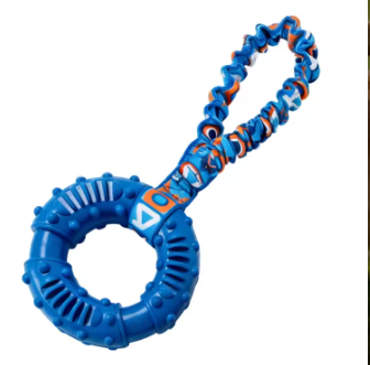 Durable Dog Chew Toy Natural Rubber Ring Textured Wear Bite Resistant Interactive Play for Medium Large Breeds