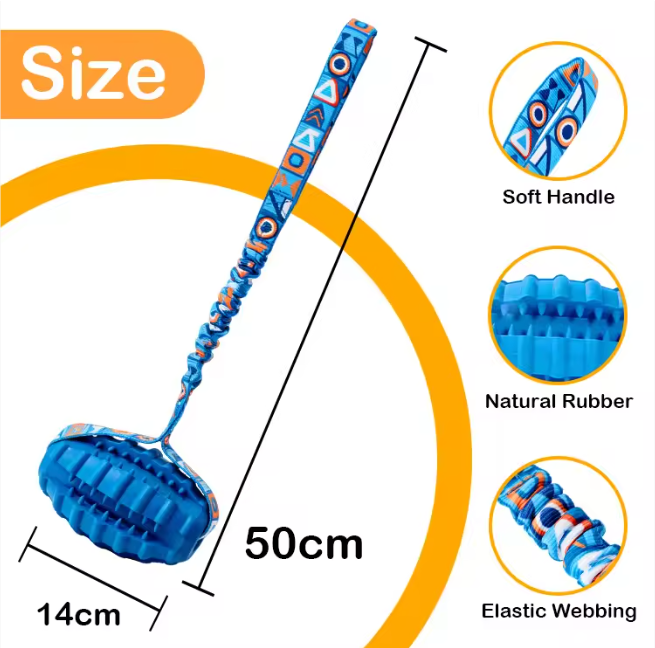 Interactive Dog Tug Toy Textured Natural Rubber Ring Wear Resistant Bite Resistant Teeth Cleaning for Medium Large Breeds
