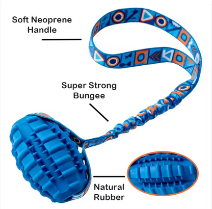 Interactive Dog Tug Toy Textured Natural Rubber Ring Wear Resistant Bite Resistant Teeth Cleaning for Medium Large Breeds