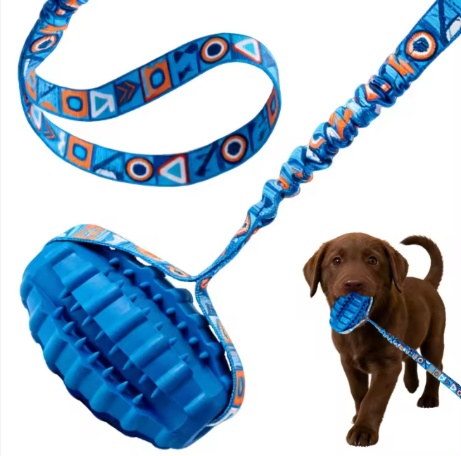 Interactive Dog Tug Toy Textured Natural Rubber Ring Wear Resistant Bite Resistant Teeth Cleaning for Medium Large Breeds