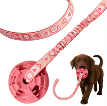 Dog Chew Toy Elastic Bungee Natural Rubber Ring Textured Reduces Plaque and Tartar Stops Furniture Damage Relieves Boredom