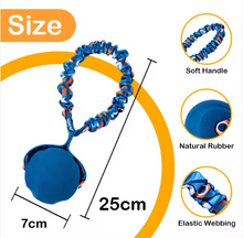 Dog Toy Natural Rubber Ball Elastic Bungee Strap Textured Non Toxic Teeth Cleaning Reduce Tartar Tear Resistant