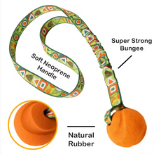 Interactive Elastic Bungee Dog Tug Toy Natural Rubber Ball for Dental Cleaning Anxiety Relief and Furniture Protection