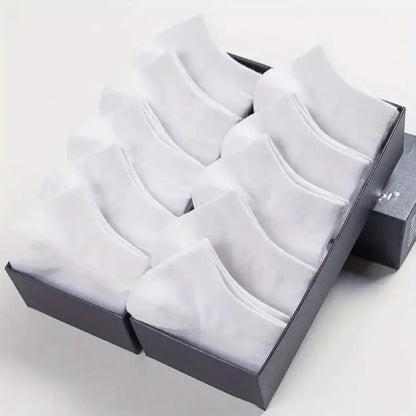 10/40 Pairs Men's Boat Socks Business Sport Sweat Absorption Mature Summer Autumn Solid Color Non Pilling Versatile Ankle Socks