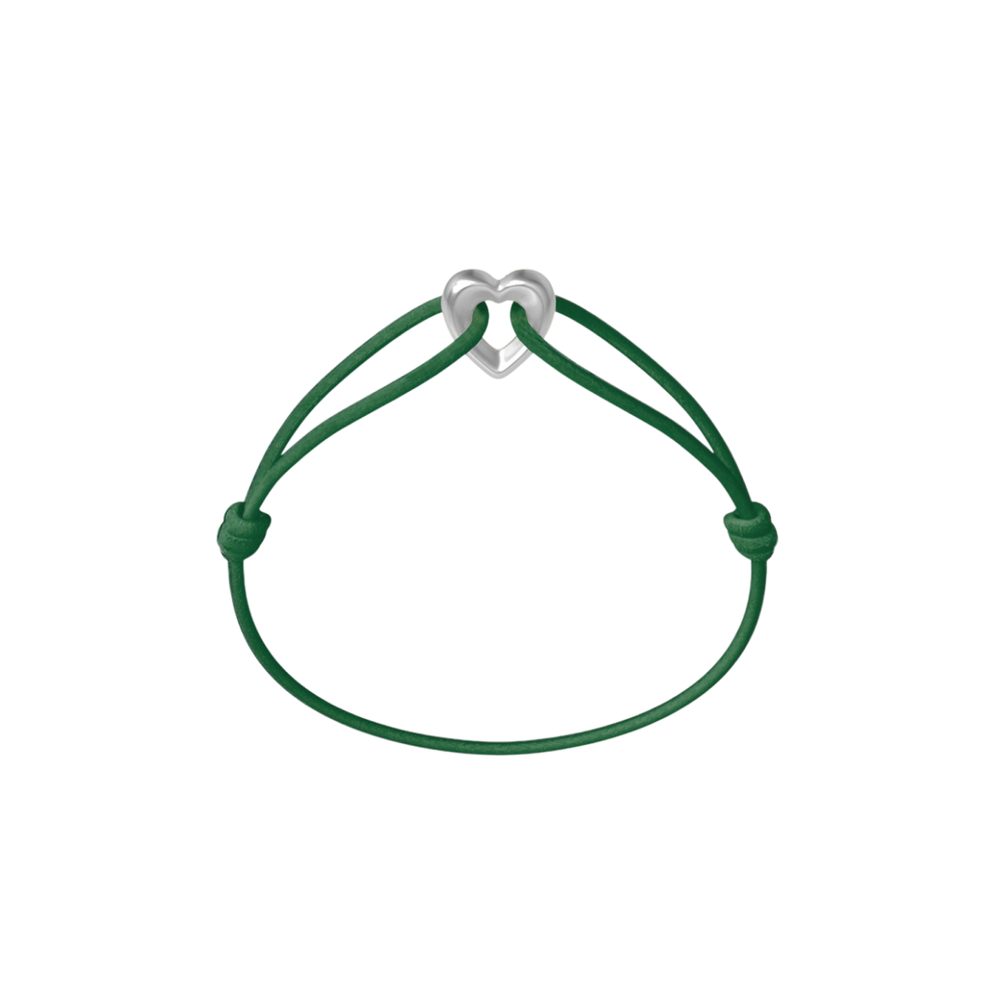 Silver Heart Cord Bracelet