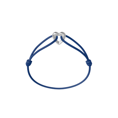 Silver Heart Cord Bracelet