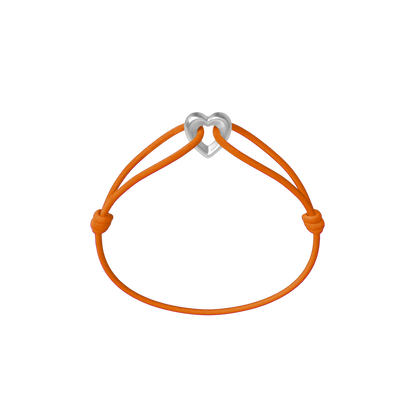 Silver Heart Cord Bracelet