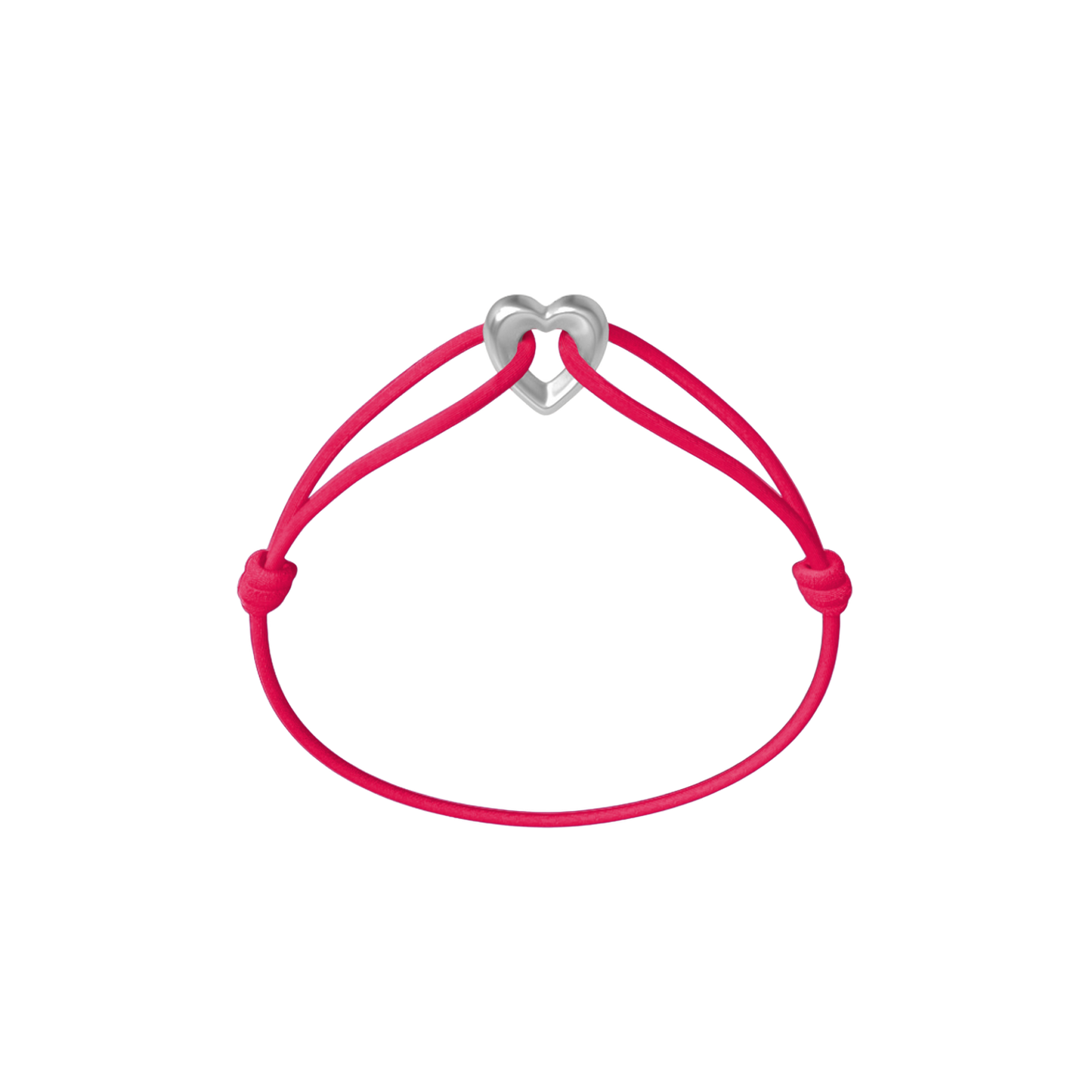 Silver Heart Cord Bracelet