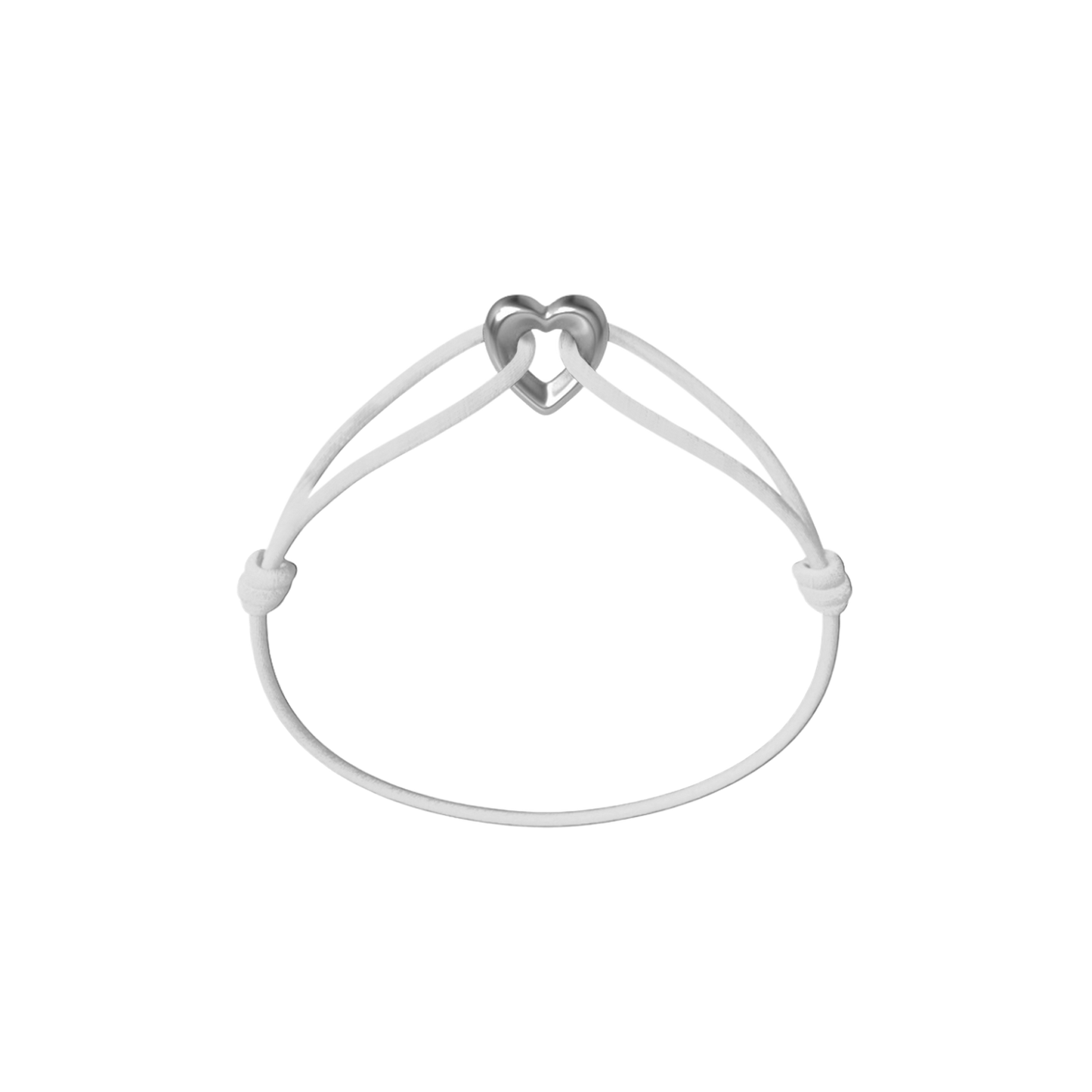 Silver Heart Cord Bracelet