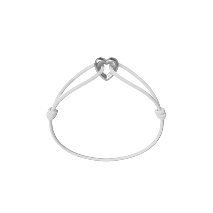 Silver Heart Cord Bracelet