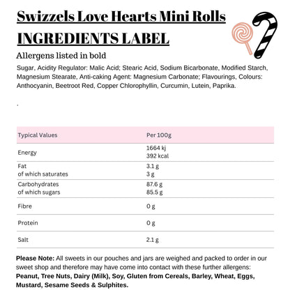 Swizzels Love Hearts Mini Rolls