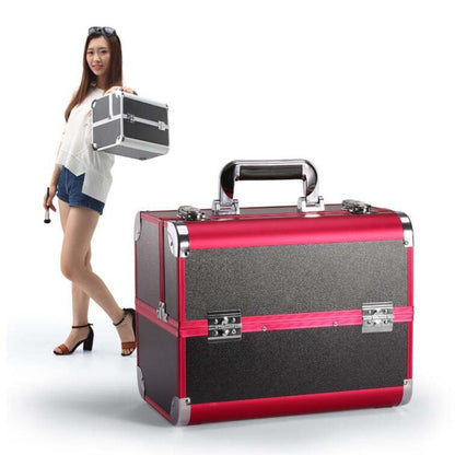 Professional Makeup Box Beauty Salon Manicure Toolbox, Magic Red, Coral Powder, Elegant Black, Noble Powder, Oversized Black, Oversized Pink