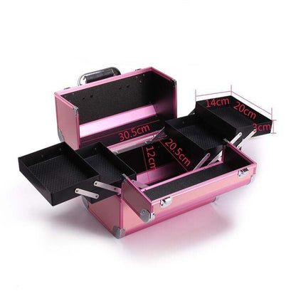 Professional Makeup Box Beauty Salon Manicure Toolbox, Magic Red, Coral Powder, Elegant Black, Noble Powder, Oversized Black, Oversized Pink