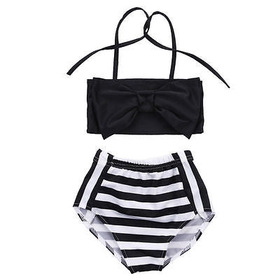 Cute Baby Girl Bikini Striped Triangle Bow Bathing Suit Proud Princess Beachwear, 80, 110, 70