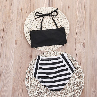 Cute Baby Girl Bikini Striped Triangle Bow Bathing Suit Proud Princess Beachwear, 80, 110, 70
