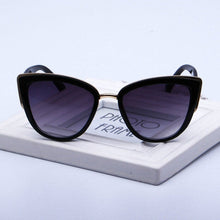 Fashion Cat Eye  Vintage Gradient Glasses UV400 Sunglasses for Ladies, Black, Brown