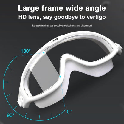 JIEHU JH8208DMJS Large Frame Waterproof and Anti-fog High-definition Eye Protection Swimming Goggles, JH8208DMJS(Smoke Green White), JH8208DMJS(Smoke Black), JH8208DMJS(Transparent White), JH8208DMJS(Transparent Pink), JH8208DMJS(Transparent Green)