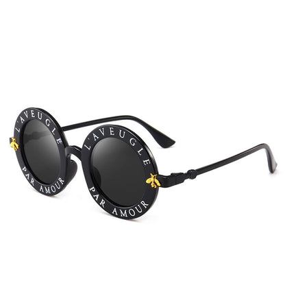 Women Vintage Round Frame Gradient Shades Sun Glasses, Transparent, Black Gray, Orange, Silver, Yellow, Pink, Black and Pink