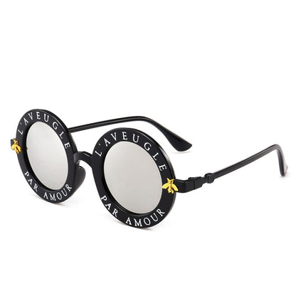 Women Vintage Round Frame Gradient Shades Sun Glasses, Transparent, Black Gray, Orange, Silver, Yellow, Pink, Black and Pink
