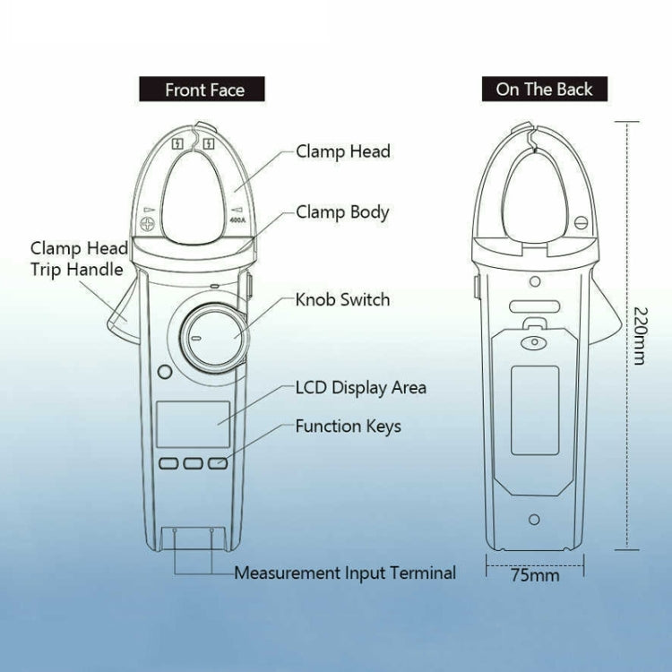 Digital Clamp Meter AC DC Voltage Detector, UT213C 400A, UT213A 400A, UT213B 400A