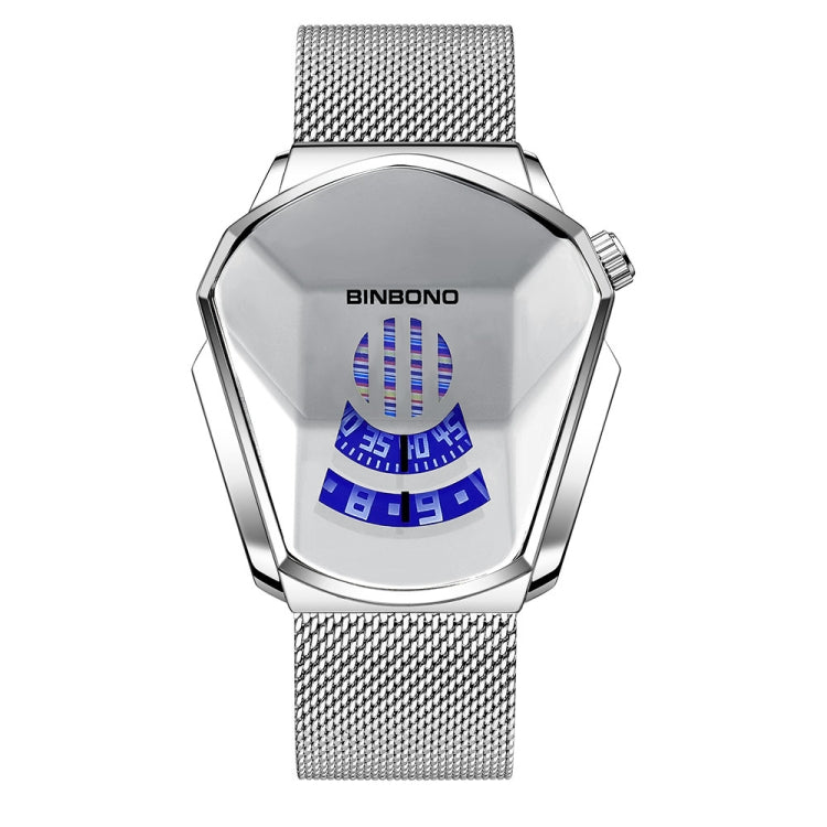 BINBOND Locomotive Concept Watch Men Live Black Technology Watch, White Net Belt White Steel White Face, Gold Net Belt Full Gold Blue Face, Gold Net Belt Full Gold Gold Face, Black Net Belt Black Steel Blue Face, Black Net Belt Black Steel White Face  ...