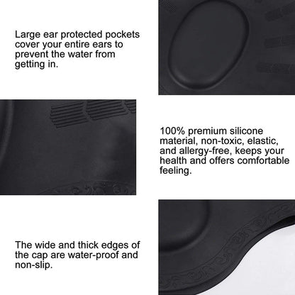 Silicone Ear Protection Waterproof Swimming Cap for Adults with Long Hair, Long Hair Swimming Cap(Black), Long Hair Swimming Cap(Blue), Long Hair Swimming Cap(Pink), Long Hair Swimming Cap(Silver), Long Hair Swimming Cap(Yellow)                        ...