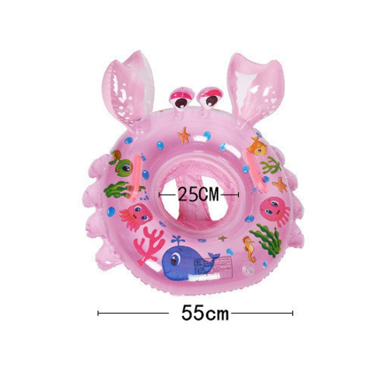 Crab Shape Baby Swimming Ring Sitting Ring Inflatable Float Ring, Pink