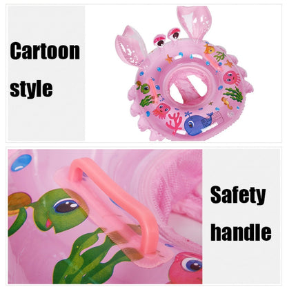 Crab Shape Baby Swimming Ring Sitting Ring Inflatable Float Ring, Pink