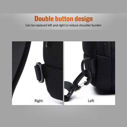 OZUKO 9223 Anti-theft Men Chest Bag Waterproof Crossbody Bag with External USB Charging Port, Standard Size, Large Size
