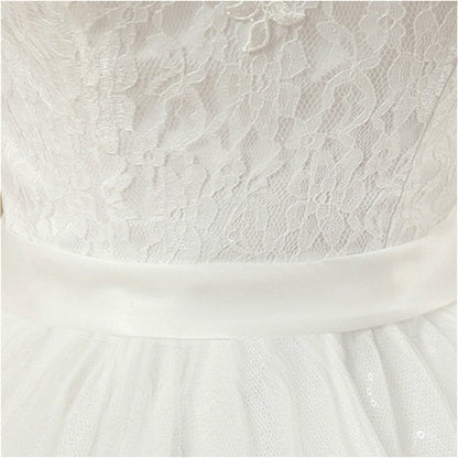 Vintage Lace Short Sleeved Round Neck Slim Slim Wedding Dress, S, M, XL
