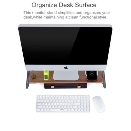 Monitor Stand Riser with Metal Feet for iMac MacBook LCD Display Printer, Lapdesk Tabletop Organizer Sturdy Platform Save Space