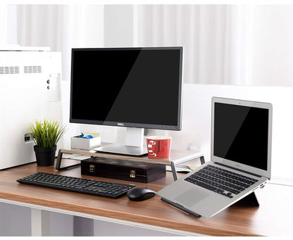 Monitor Stand Riser with Metal Feet for iMac MacBook LCD Display Printer, Lapdesk Tabletop Organizer Sturdy Platform Save Space