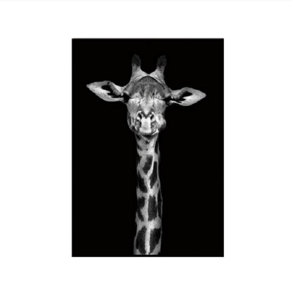Simple Black and White Animal Decoration Painting Study Living Room Sofa Background Wall Painting Without Frame, 21X30cm, 30X40cm, 40X50cm, 40X60cm