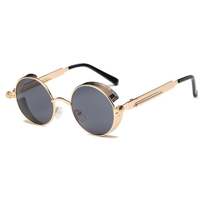 Metal Round Frame Steampunk Retro Sunglasses for Men Women, 10, 11, 12, 13, 14, 2, 3, 4, 5, 6, 7, 9