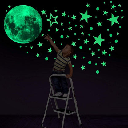 AFG33003 Home Decoration Luminous Stars Moon PVC Stickers, Specification:Green Moon 12cm, 30cm Pink Moon, 20cm Pink Moon, 10cm Pink Moon, 30cm Blue Moon, 20cm Blue Moon, 30cm Green Moon, 20cm Green Moon