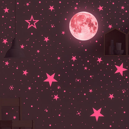 AFG33003 Home Decoration Luminous Stars Moon PVC Stickers, Specification:Green Moon 12cm, 30cm Pink Moon, 20cm Pink Moon, 10cm Pink Moon, 30cm Blue Moon, 20cm Blue Moon, 30cm Green Moon, 20cm Green Moon