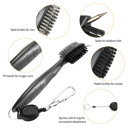 Golf Club Brush Ball Slot Cleaning Brush Cleaning Set, ZY-0021  Brush Blue, ZY-0021 Brush Black