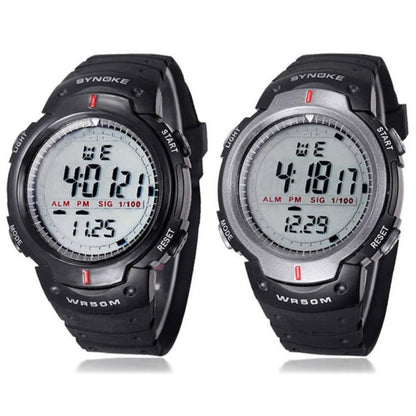 SYNOKE 61576 Life Waterproof LED Sports Watch for Men, Black, Gray
