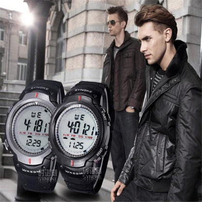 SYNOKE 61576 Life Waterproof LED Sports Watch for Men, Black, Gray