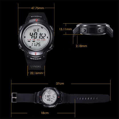 SYNOKE 61576 Life Waterproof LED Sports Watch for Men, Black, Gray
