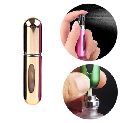 Portable Mini Aluminum Refillable Perfume Bottle Spray Empty Cosmetic Containers Atomizer, Capacity:5ml, Metal