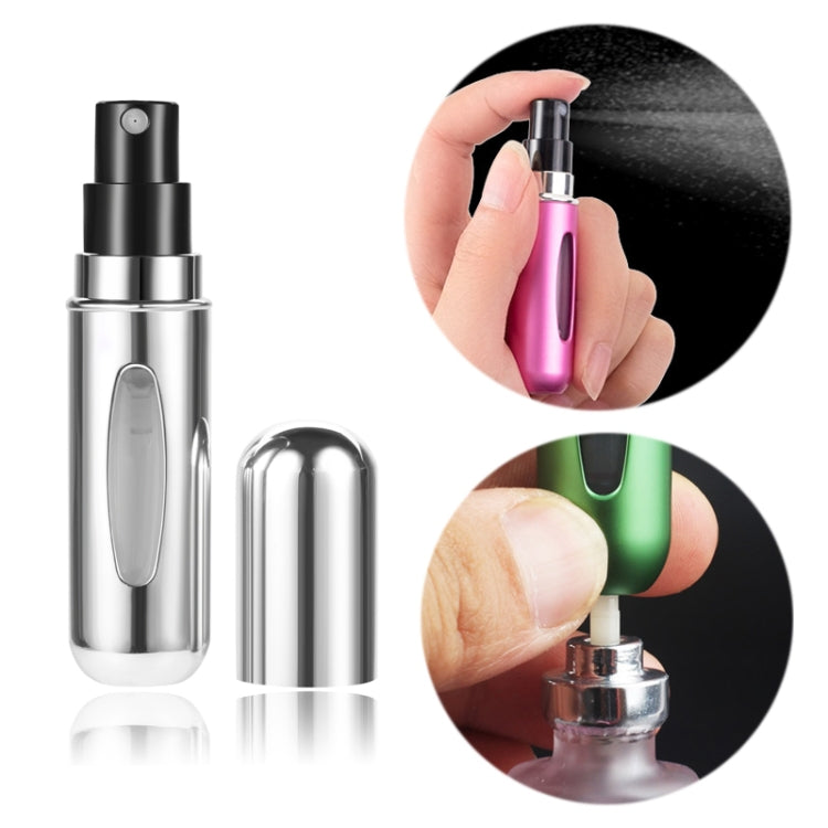 Portable Mini Aluminum Refillable Perfume Bottle Spray Empty Cosmetic Containers Atomizer, Capacity:5ml, Metal