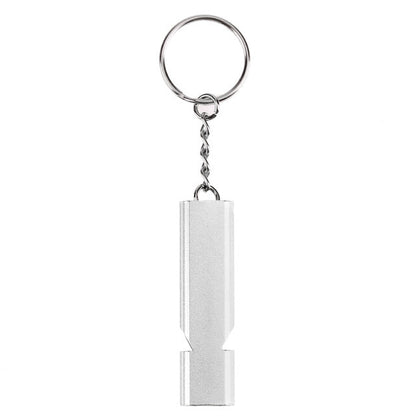 Mini Portable 120db Double Pipe High Decibel Outdoor Camping Hiking Survival Whistle Double-frequency Emnergecy Whistle Keychain, 3 PCS Gold, 3 PCS Silver