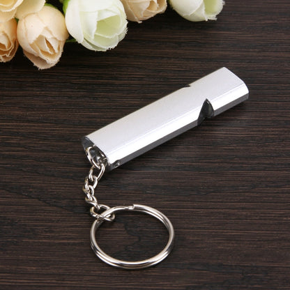 Mini Portable 120db Double Pipe High Decibel Outdoor Camping Hiking Survival Whistle Double-frequency Emnergecy Whistle Keychain, 3 PCS Gold, 3 PCS Silver