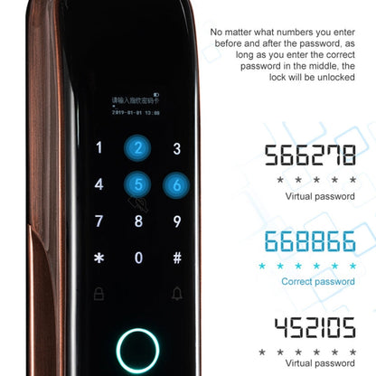 Smart Wifi Anti-Theft Fingerprint Password Lock Mobile Phone Remote Control Electronic Door Lock Magnetic Card Lock, SM-SL808 Automatic Black, SM-SL808 Automatic Bronze