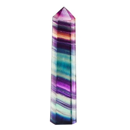 Natural Rough Stone Hexagonal Crystal Column Colorful Fluorite Column Ornaments, 3.5-4 cm, 4.1-4.9 cm, 5-6 cm, 6.1-6.4 cm, 6.5-7 cm, 7.1-7.4 cm, 7.5-8 cm, 8.1-9 cm, 9.1-10 cm, 10.1-11 cm, 11.1-12 cm, 13.1-14 cm, 14.1-15 cm, 3 cm or So